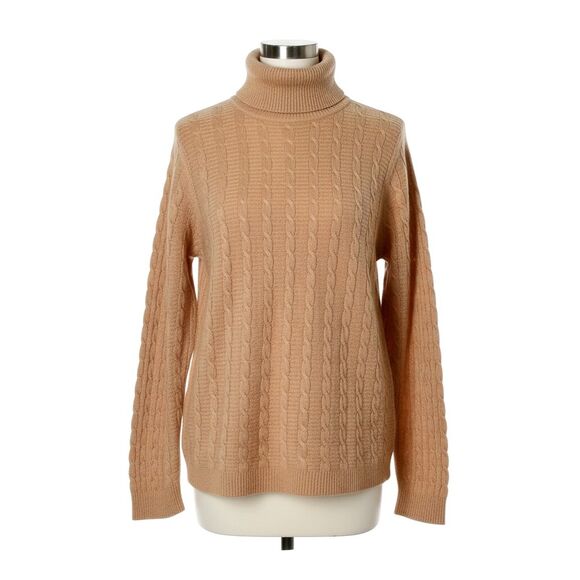Croft & Barrow Cable Knit Turtleneck Sweater Sz XL | Tan Camel Beige Neutral - Picture 4 of 13